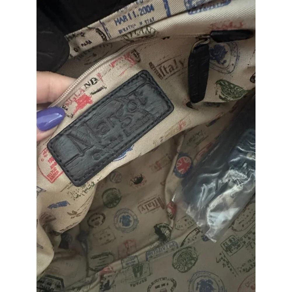 MARGOT Leather Animal Print Embosserd Satchel Handbag - Picture 5 of 9